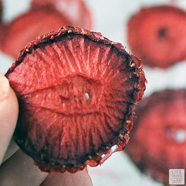 Dried strawberry ready to store for tasty snacks