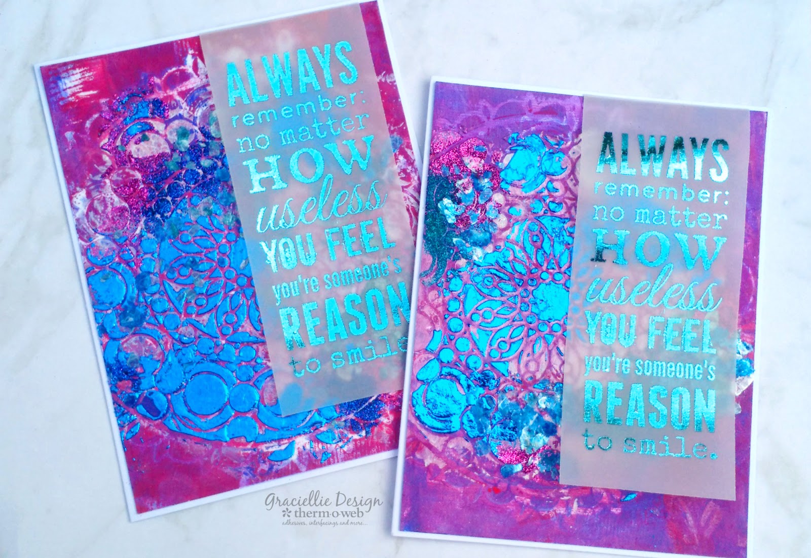 Tutorial Monoprinting with Deco Foil and Rebekah Meier Designs