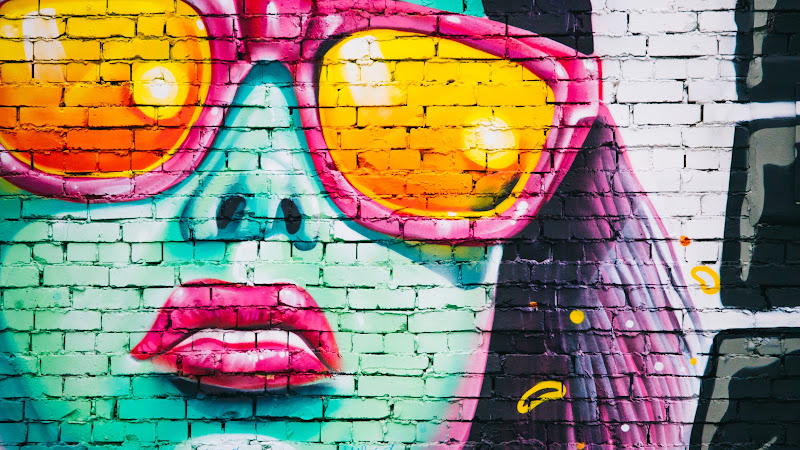 Wall Graffiti with the Girl Portrait HD
