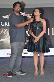 Actress Manasa Himavarsha Pictures in Black Short Dress at The Great Hydrerabad Life Style EXPO II  0074