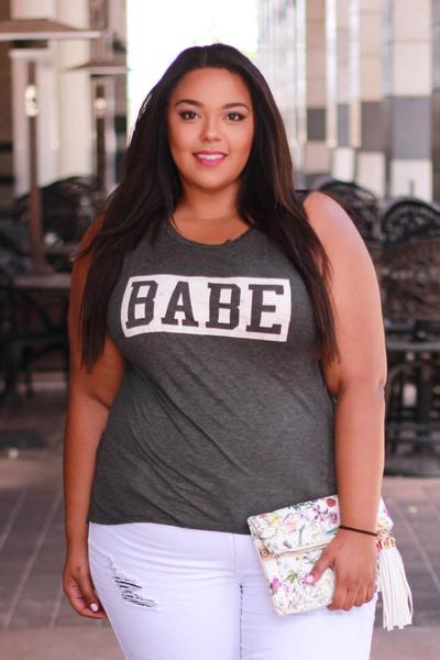 Plus Size Babe Tank Top Curves on a Budget for Society+