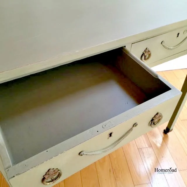 Antique writing desk painted with Annie Sloan Chalk Paint www.homeroad.net