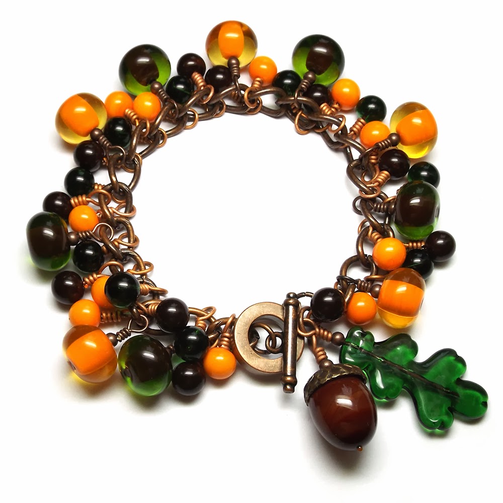 Lampwork glass 'Autumn' bracelet by Laura Sparling