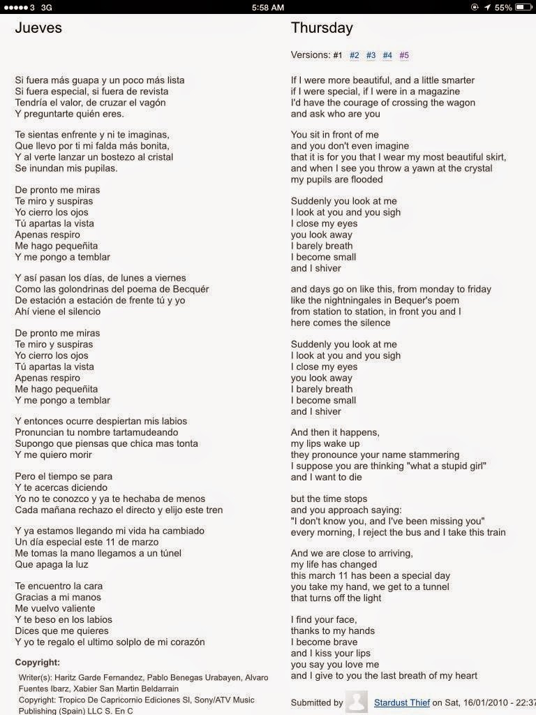 Hello Jueves by La Oreja de Van Gogh Saddest Spanish Song EVER!