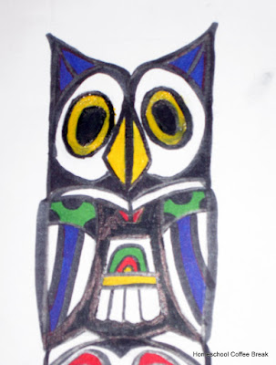 Owl on a Pacific Northwest Totem Pole - Blogging Through the Alphabet on Homeschool Coffee Break @ kympossibleblog.blogspot.com