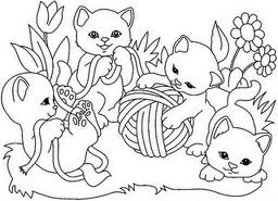 Desenhos de gatos para colorir, pintar, imprimir