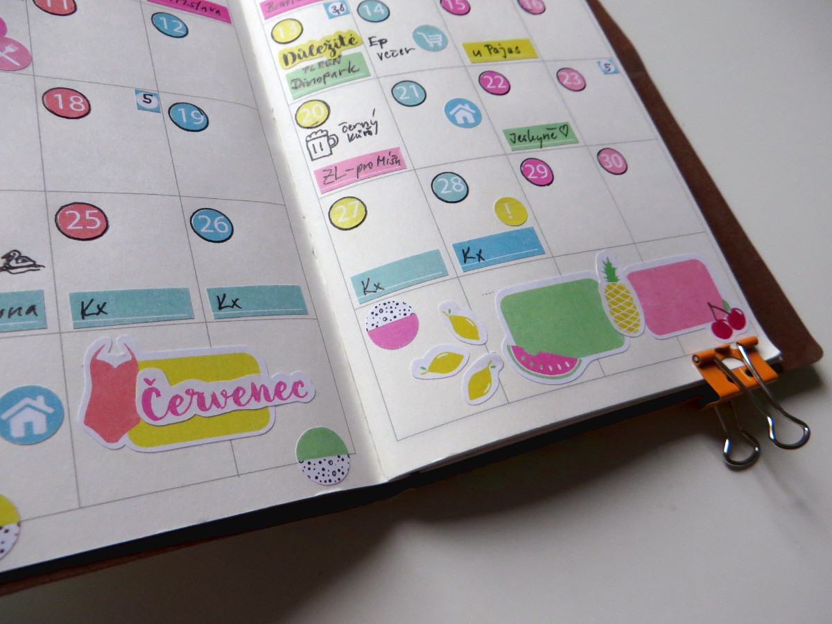 Traveller´s notebook se samolepkami fleppi
