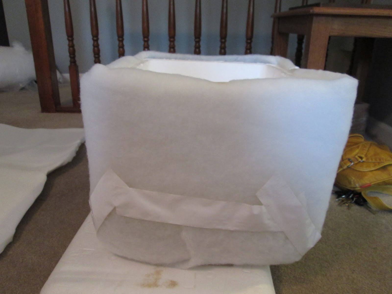 and kitty makes three Project Styrofoam Cooler Ottoman