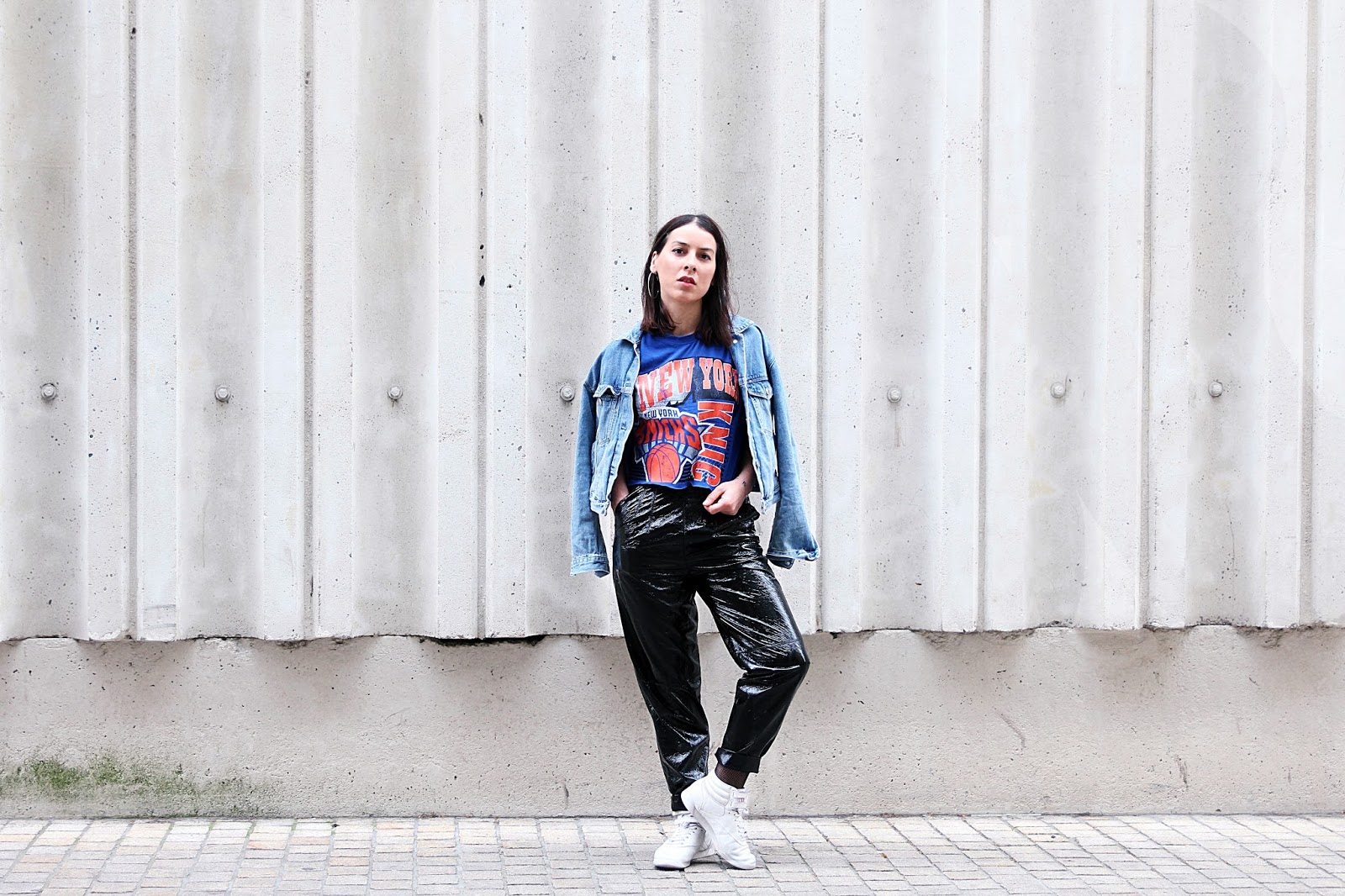 reebok , topshop, pantalon verni , look, tendance , printemps 2017