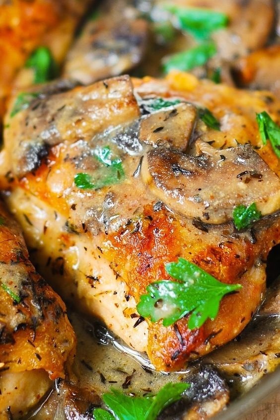 Three Herb Chicken and Mushrooms