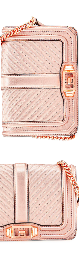 Rebecca Minkoff Love Small Quilted Metallic Leather Crossbody Bag