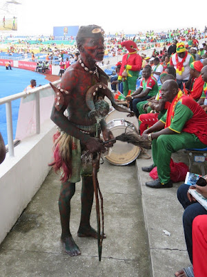Paul (!) fan of the match at Burkina Faso v Tunisia.