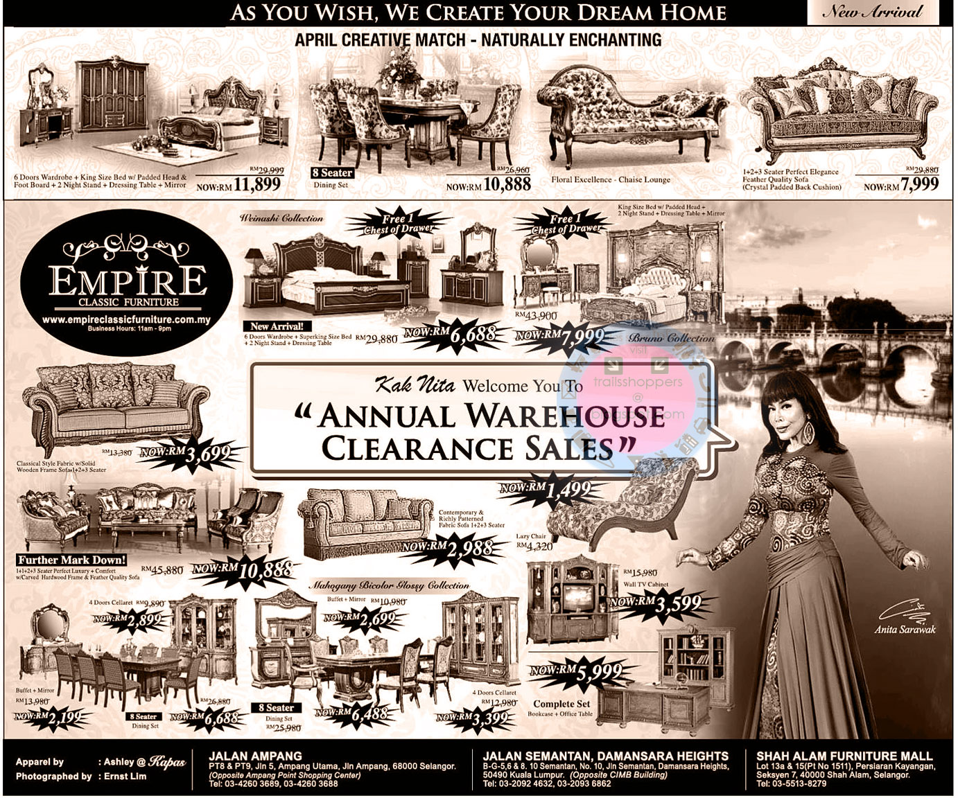 Empire Classic Furniture Annual Warehouse Clearance Sales 16 April