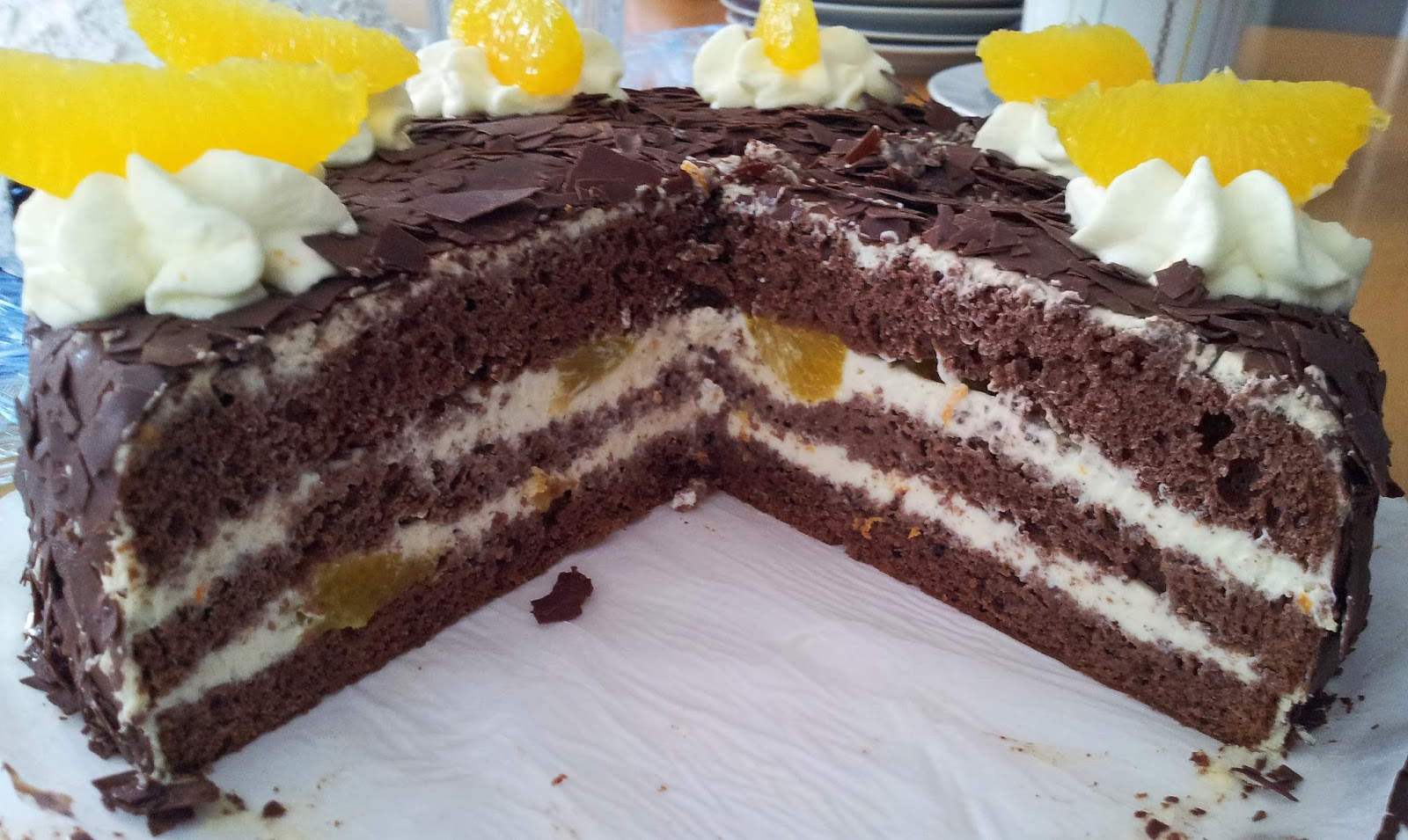 Barbara&amp;#39;s Backstube: falsche Schwarzwäldertorte (Schoggi-Orangen-Torte)