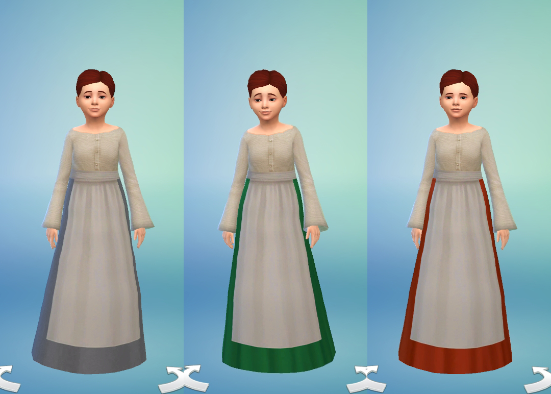TS4: Medieval Peasant's Dress for Girls | History Lover's Sims Blog
