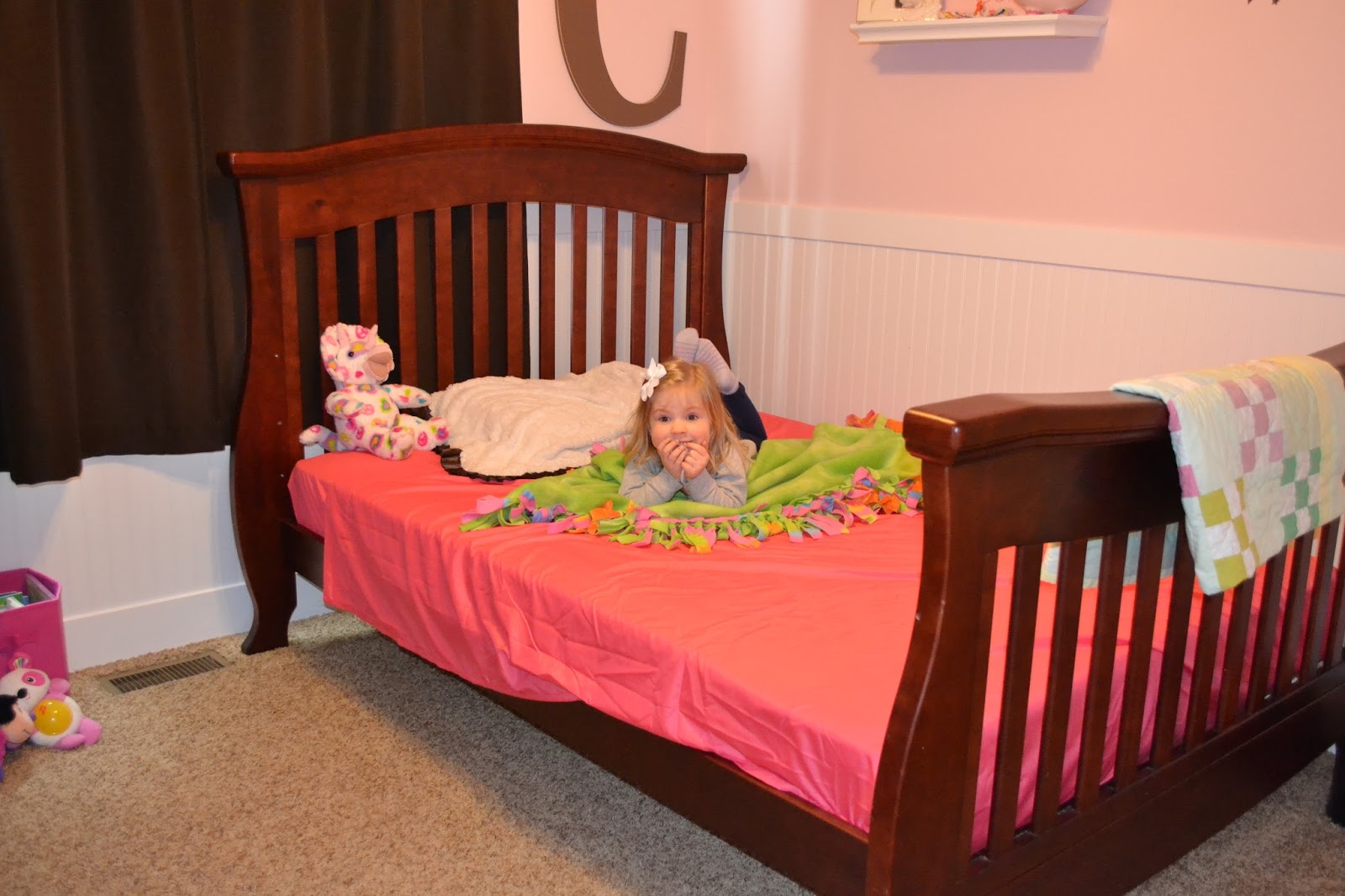 Ryan, Janelle, Kayson & Cora Big Girl Bed!