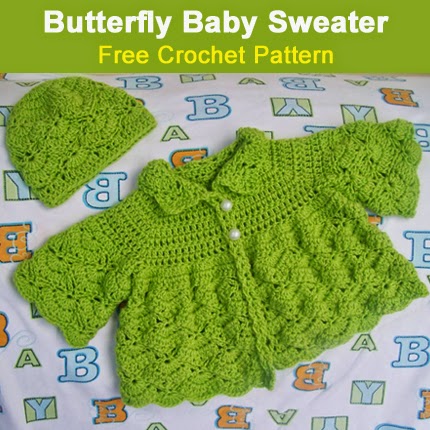 Butterfly Baby Sweater - Free Crochet Pattern