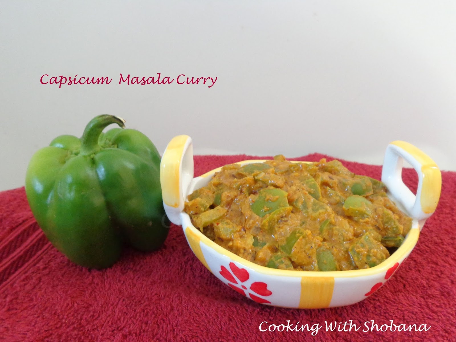 Cooking With Shobana CAPSICUM MASALA CURRY