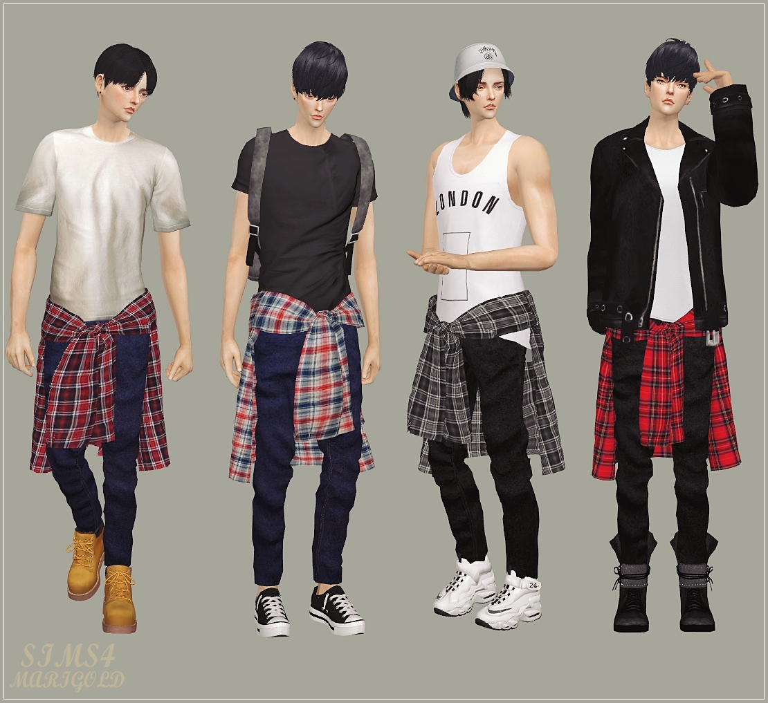 Sims 4 CC's The Best Shirt Jeans for Male by Marigold