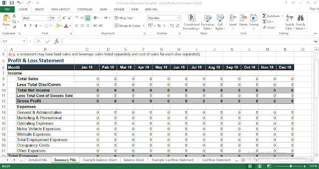 Financial Statements Template For Excel Software Engineering