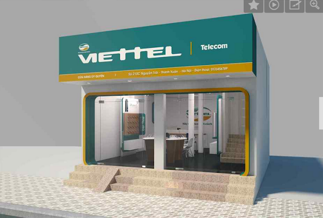 Làm bảng hiệu cửa hàng Viettel Làm bảng hiệu cửa hàng Viettel