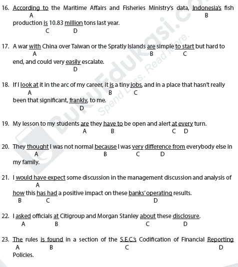 Contoh Soal Toefl Structure And Written Expression Beserta Kunci Jawaban Kompilasi Data Pendidikan