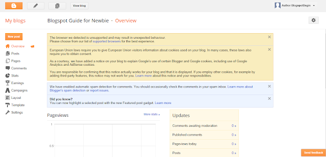 Congratulation now you are in Blogspot Dashboard Congratulation now you are in Blogspot Dashboard