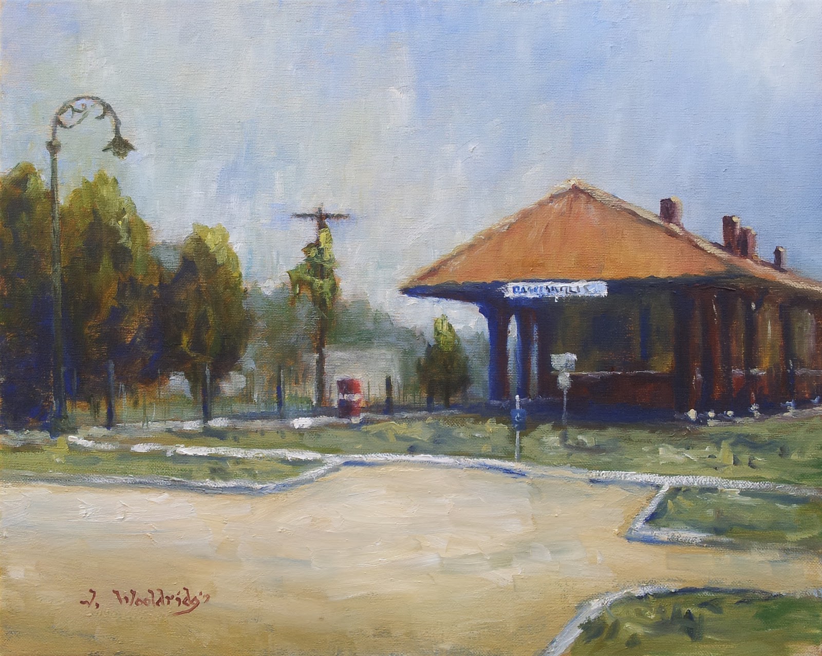 Painting Arkansas Russellville Train Depot, Pope County
