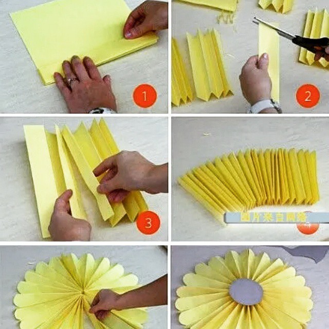 Cara Mudah Membuat Kipas Bunga Kertas - Cara Mudah
