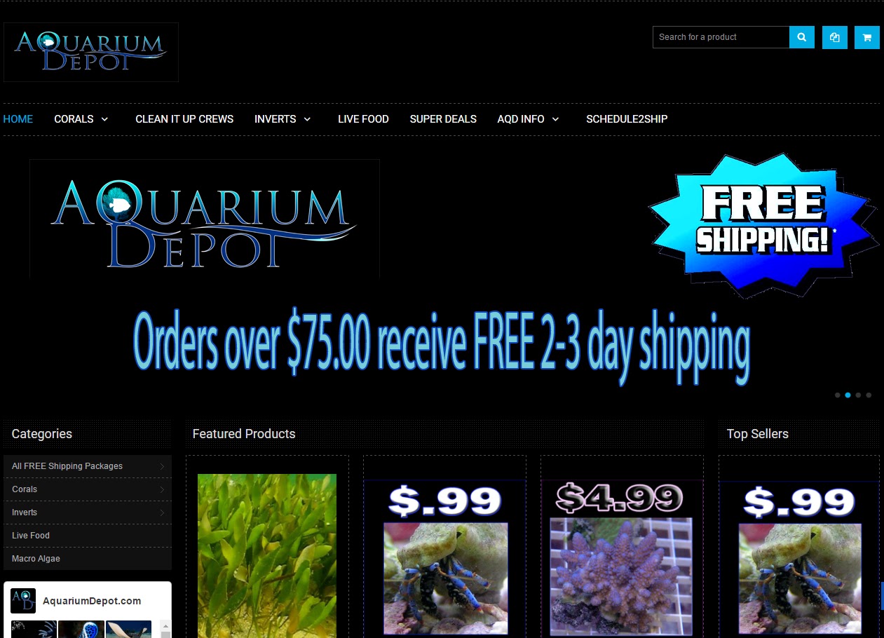 Aquarium Depot site Review
