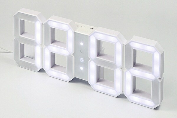 White & White LED Clock