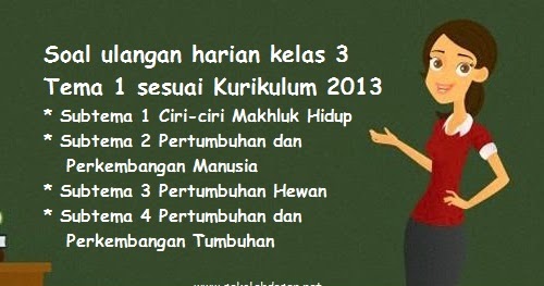 Soal Ulangan Harian Kelas 3 Tema 1 Kurikulum 2013 Sekolahdasar Net