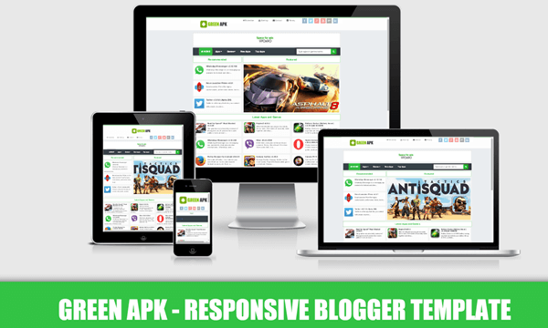 Green APK Pro Responsive Blogger blogspot Templates