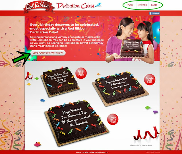 red ribbon dedication cakes and birthday budget planner microsite