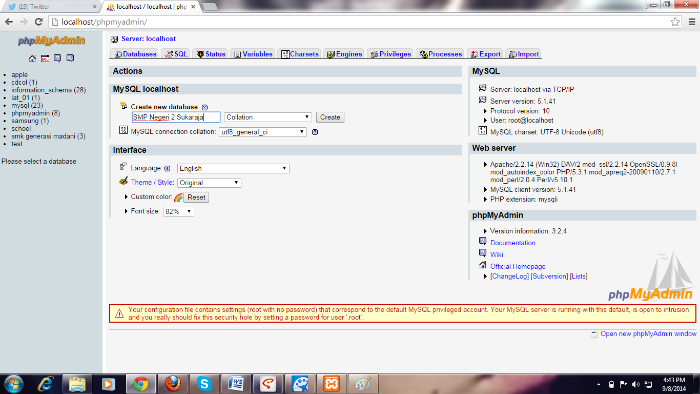 Cara membuat database mysql di phpmyadmin dengan xampp milwormjr