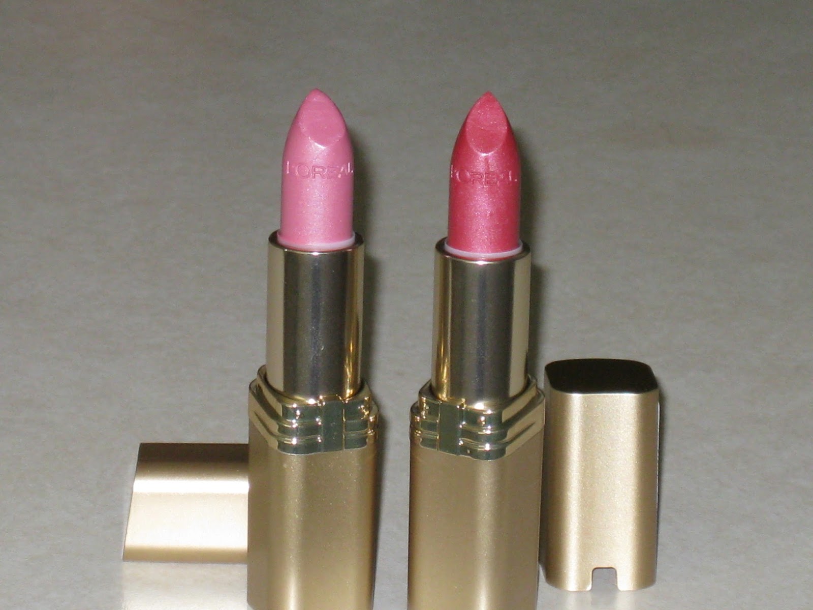 L'Oreal Colour Riche Lipstick "Tickled Pink" & "Peony Pink"