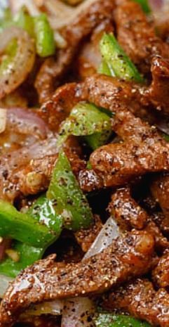 Chinese style black pepper and beef stir fry Chinese style black pepper and beef stir fry