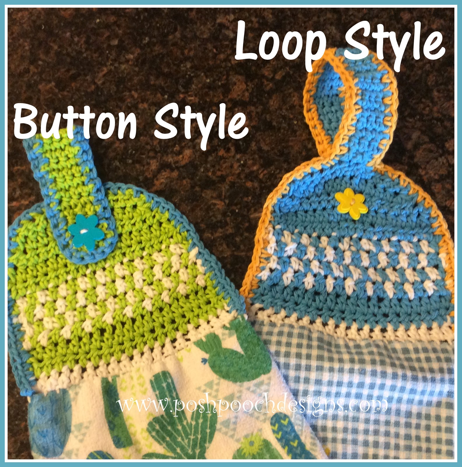 Modern Crochet Kitchen Towel Topper