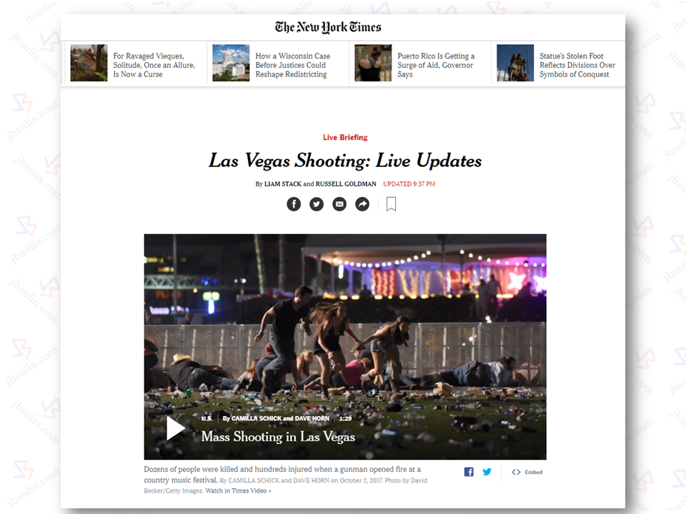 The largest mass shooting incident in American history at a country music festival Las Vegas, Nevada has claimed 50 lives and almost 500 people injured. The gunman open fire on the crowd from the window of the 32nd floor of Mandalay Bay Hotel. The suspect identified as Stephen Paddock, 64, was found dead in a hotel room with at least 10 guns with him. Police said that he died from a self-inflicted gunshot. A possible person of interest, a Filipina has already been located according to the police authorities.  Sheriff Lombardo described Mr. Paddock as a “local resident,” but said that his background was largely a mystery and that his motive was unknown. He predicted “a long and tedious investigation.”  The police said that Mr. Paddock opened fire on the crowd from a hotel room on the 32nd floor of the Mandalay Bay Hotel on Sunday night. The Las Vegas Police Department SWAT team found him dead.  “As far as his history and background, we haven’t completed that part of the investigation yet,” Sheriff Lombardo said of the suspect. “But we located numerous firearms within the room that he occupied.”  Sponsored Links  The gunfire began during a performance by the singer Jason Aldean, the closing act of the Route 91 Harvest Festival, according to Gail Davis, who was in the audience of more than 22,000.  The scene erupted into chaos as thousands of people began to panic. “Everyone was running,” she said. “You could see people getting shot.”  She said a police officer had guided her and her husband to safety as gunshots ricocheted around them. As they ran, Ms. Davis heard a voice on the officer’s radio say the words “active shooters.”  A police officer was reported  dead while responding to the incident. The gunman's companion  Marilou Danley is said to be presently out of the country. Danley reportedly denied that she has anything to do with the shooting. Source : The New York Times   Advertisement  Read More:      ©2017 THOUGHTSKOTO