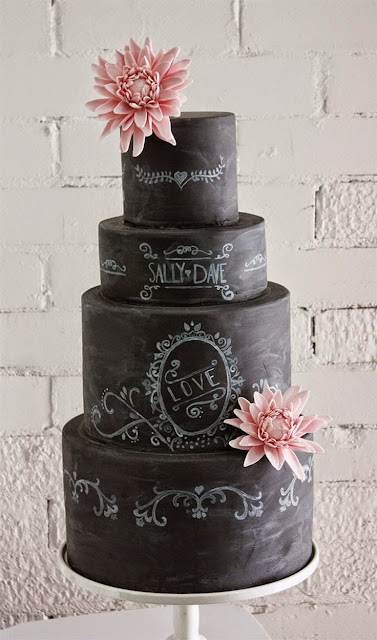 bolo quadro negro chalkboard cake