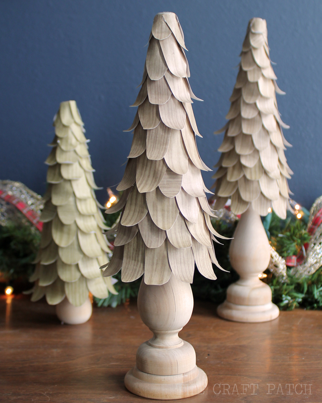 How to make a faux wood cone tree Wood Petal Christmas Cone Tree