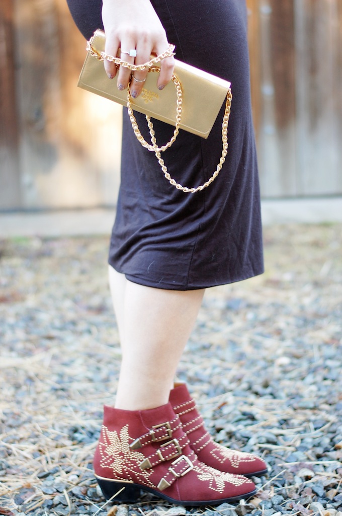 Asos leather top and Prada Saffiano Wallet on a Chain in gold Covet and Acquire Vancouver blog