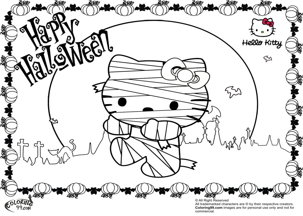 Hello Kitty Halloween Coloring Pages Team Colors Hello Kitty Halloween Coloring Pages Team Colors