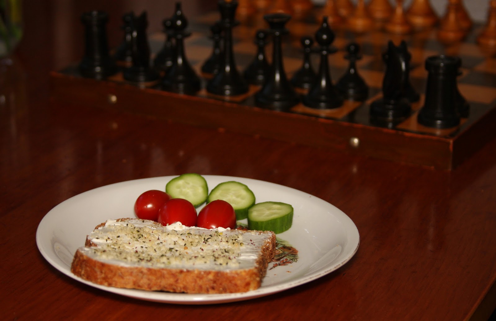 In a lunchbox Cream cheese hemp seed sandwich