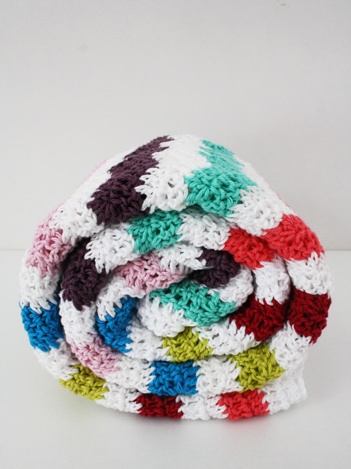 Crochet ripple stitch blanket