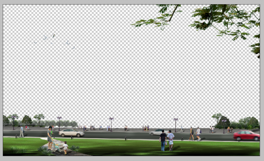 street elevation 3d model photoshop file