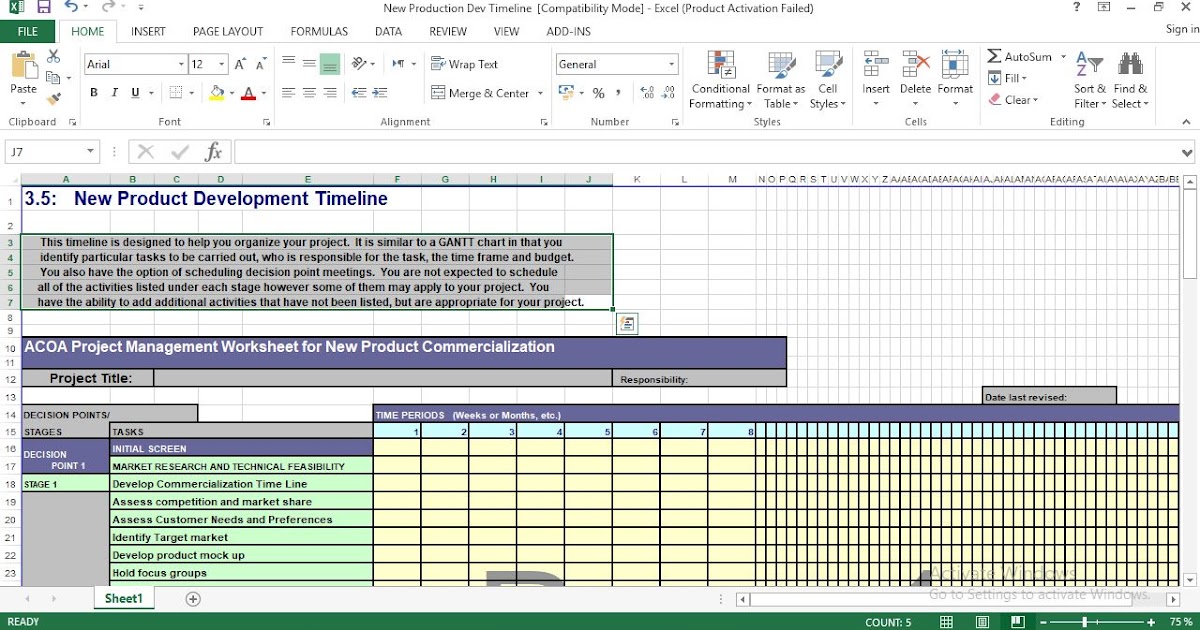 New Product Development Timeline Excel Template ENGINEERING MANAGEMENT
