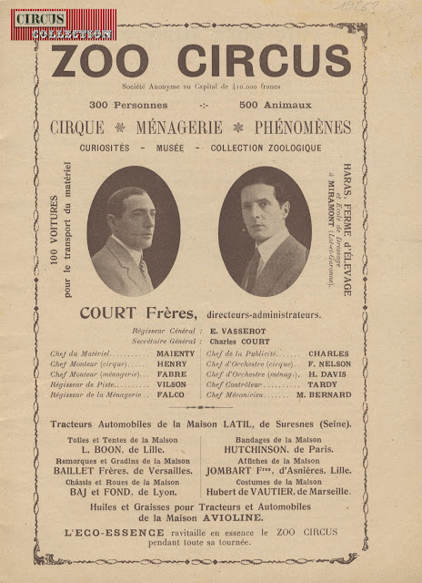 premiere page du programme avec les portraits de Alfred Court et Charles Court 
