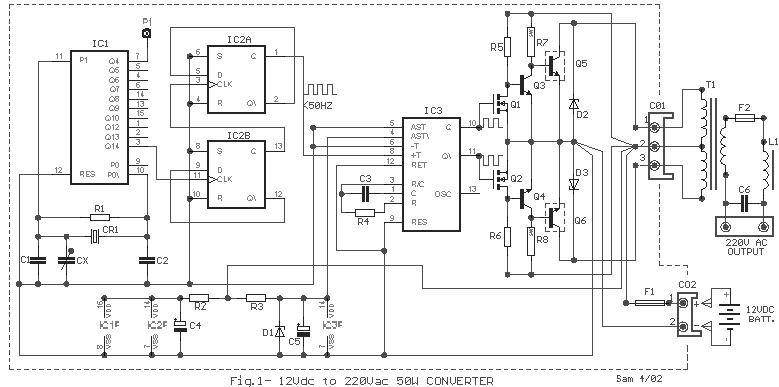Inverter Circuit: 50W Power Inverter Circuit