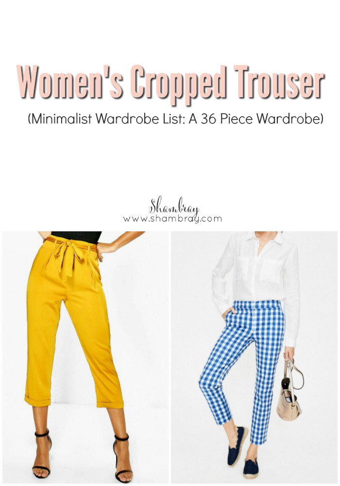 Shambray Women's Cropped Trousers (Minimalist Wardrobe List A 36